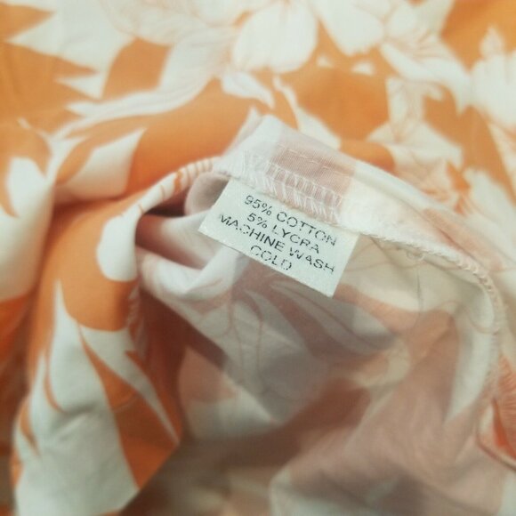 Harper Greer Women's Button Down Tunic Top 3/4 Sleeves Floral Orange Size XXL - Picture 4 of 10